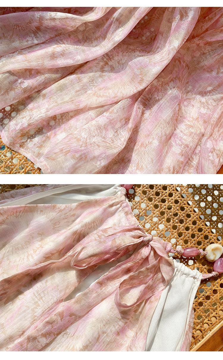 Women's Vacation Style Texture Printed Chiffon Dress