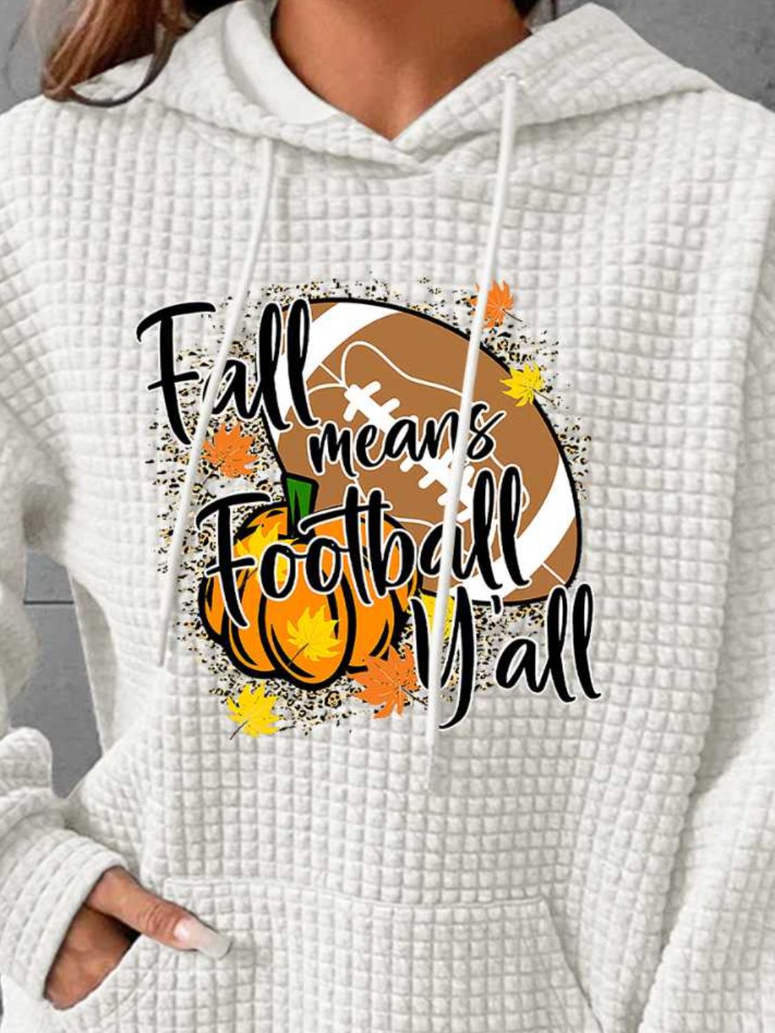 OTOÑO SIGNIFICA FÚTBOL Y'ALL Sudadera con capucha gráfica