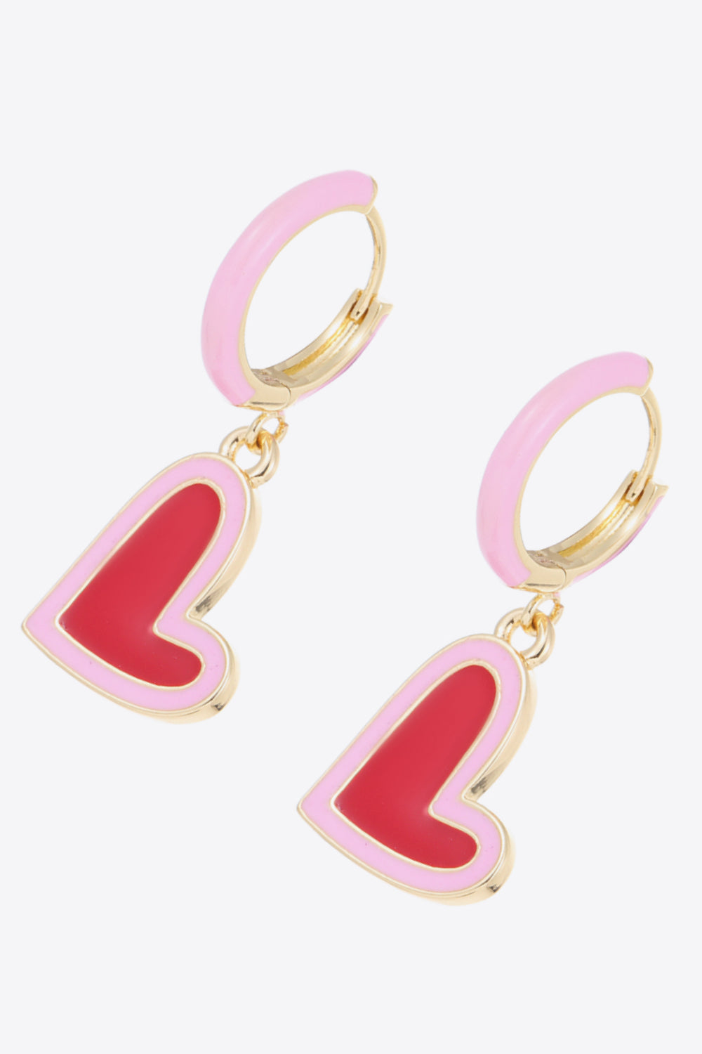 5-Pair Wholesale Contrast Heart-Shaped Drop Earrings