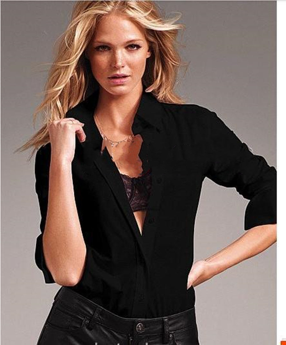 Women's Mercerized Satin Silk Shirt Long Sleeve