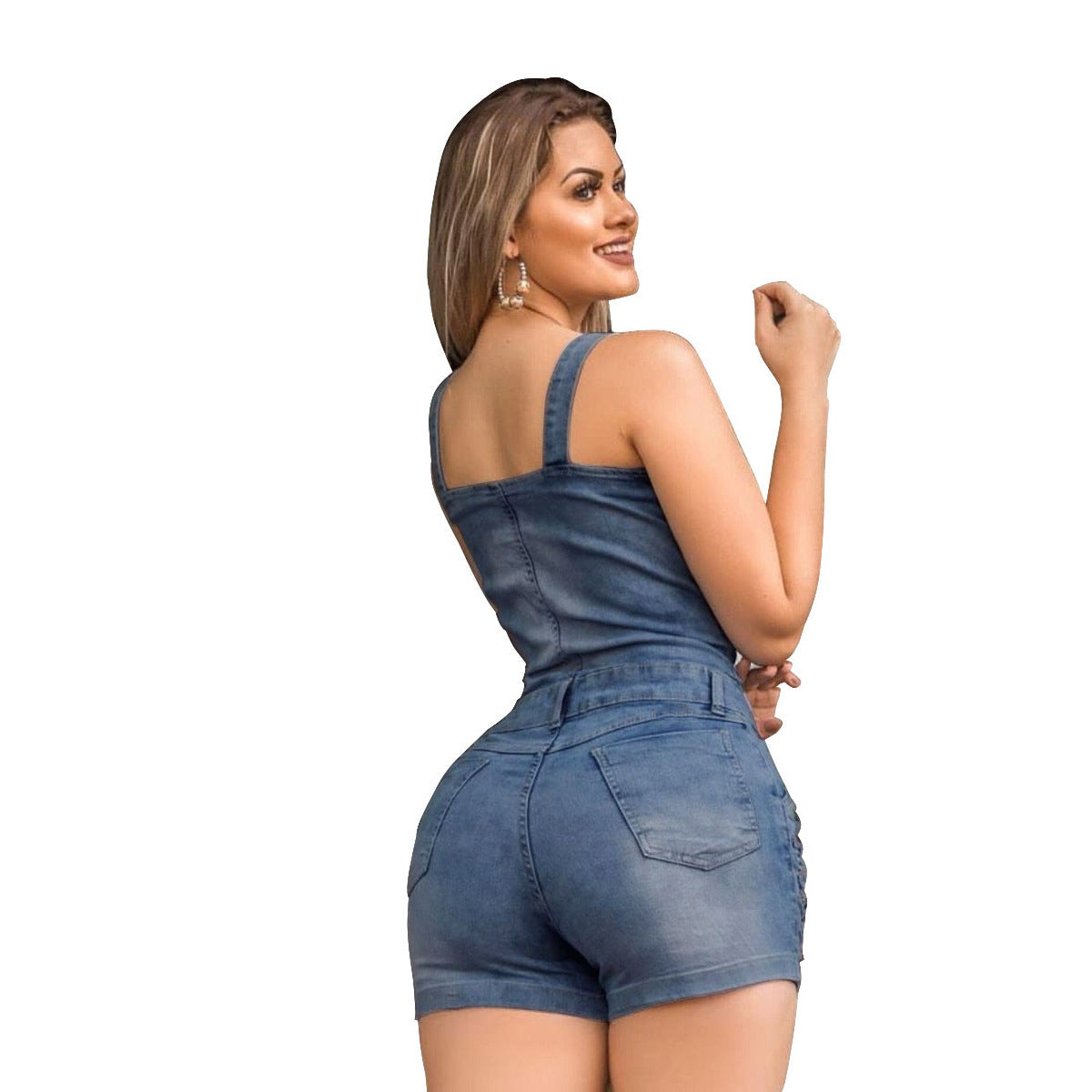 Schlankmachender Denim-Jumpsuit für Damen