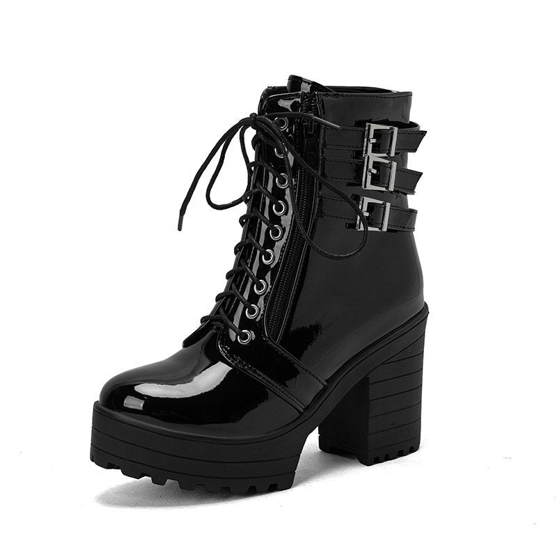 Women's Autumn And Winter Thick Heeled Short Boots