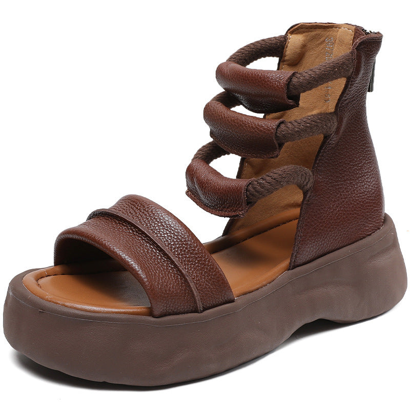 Women's Top Layer Cowhide Platform Sandals