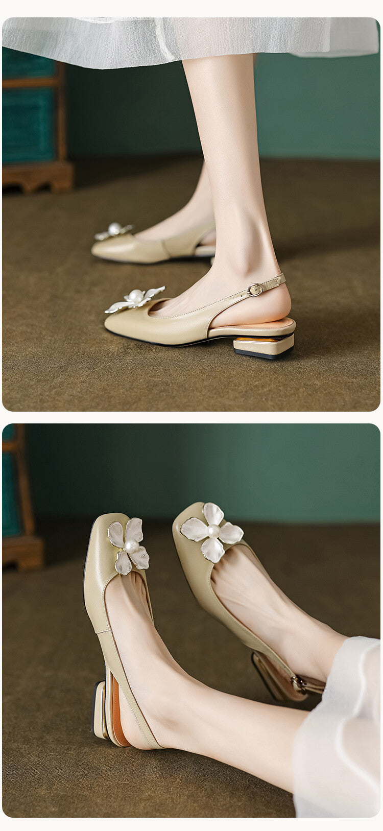 Damen Sandalen mit niedrigem Absatz und Vintage-Blumenmuster