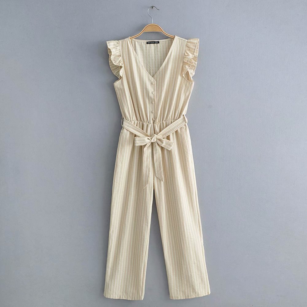 Denise Collection – Stilvoller Jumpsuit aus Baumwolle mit Streifen