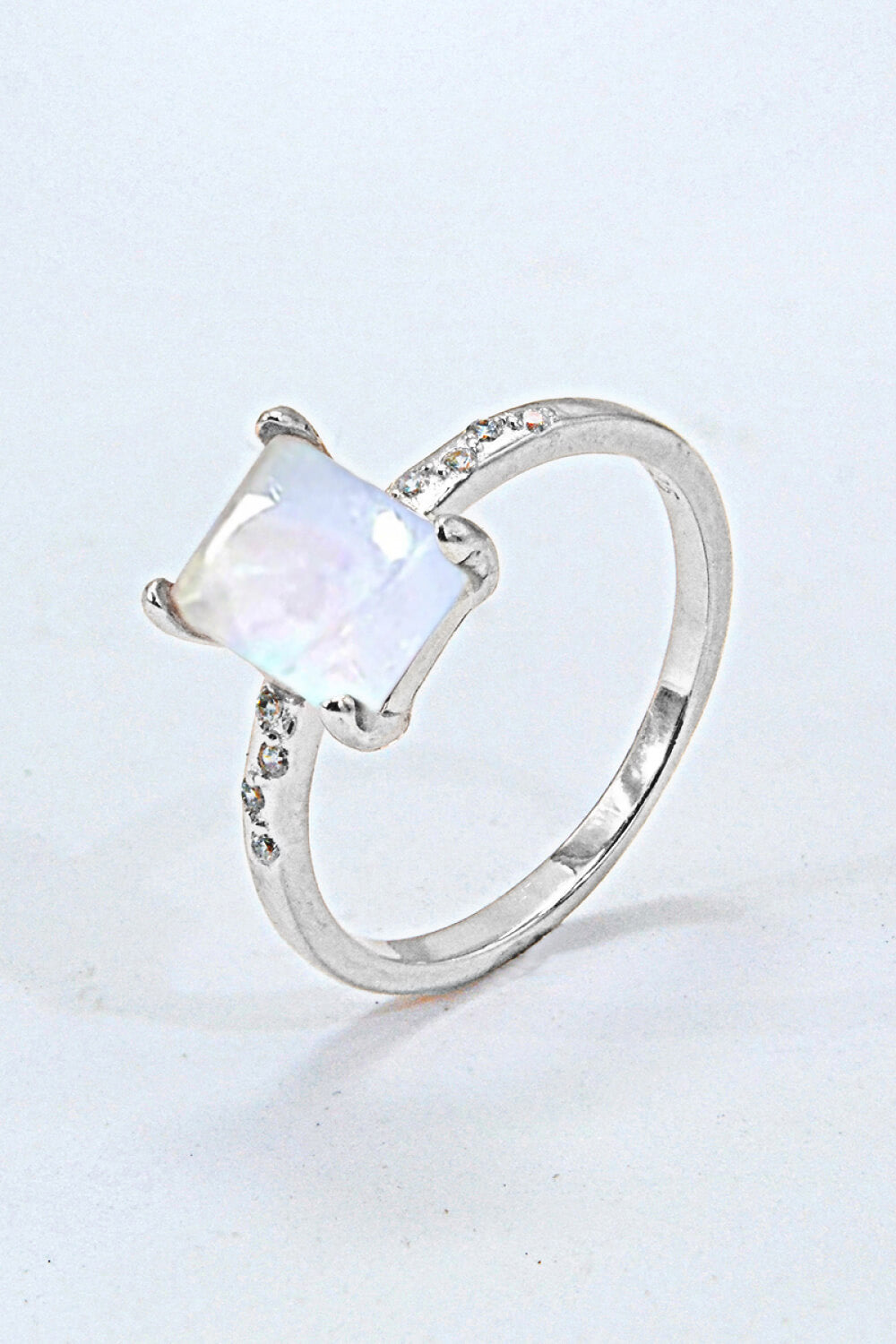 Anillo Piedra Luna Cuadrada