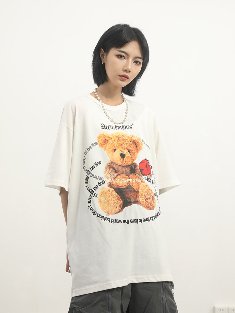 Bear print short sleeve T-shirt