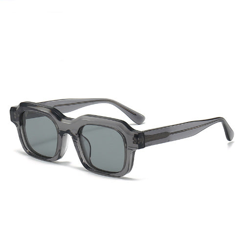 Thick Acetate Frame Sunglasses Gradient Color Stitching Sunglasses