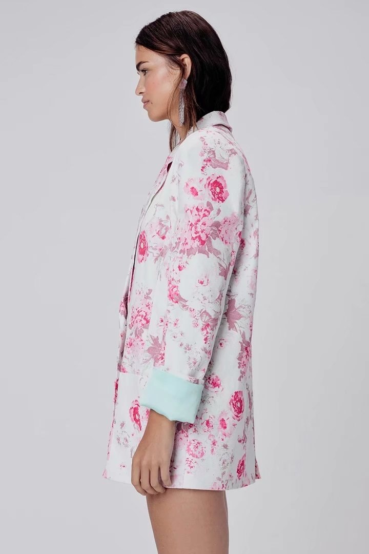 Floral rose suit jacket