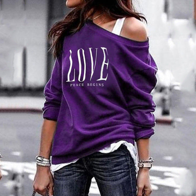 Camiseta con estampado de letras para mujer