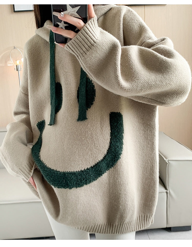 Suéter con capucha versátil estilo perezoso para mujer
