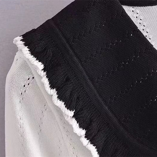 Chaqueta tipo cárdigan de punto con cuello de muñeca para mujer