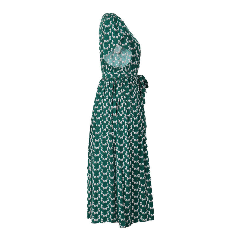 Sommerkleid aus Polyester mit Blumendruck