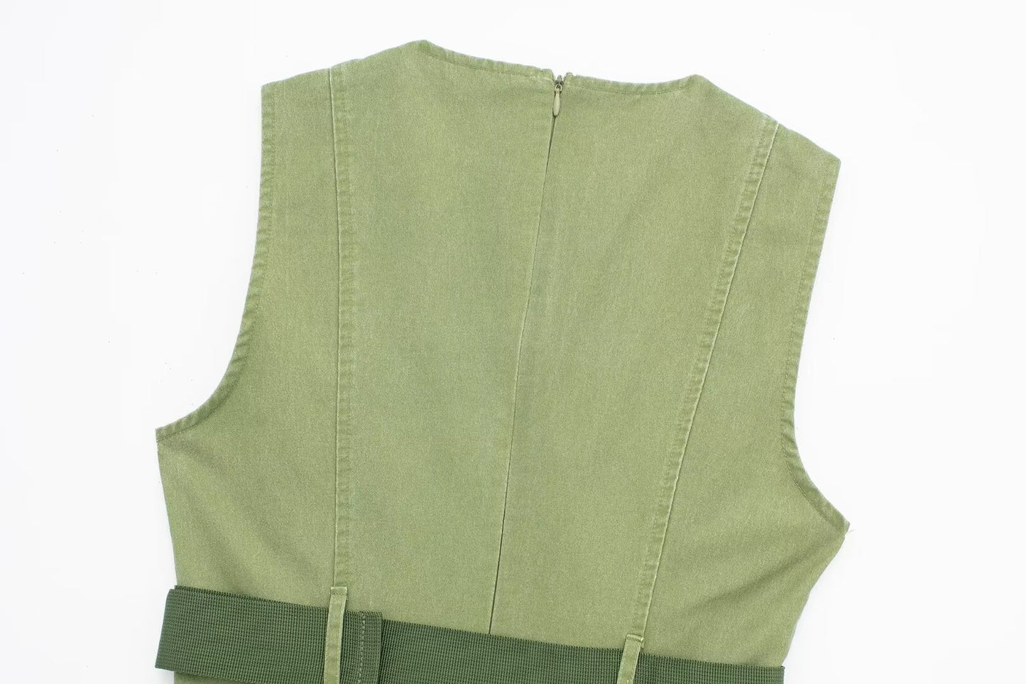 Women's Overalls Army Green Sleeveless Vest Hot Girl Dress