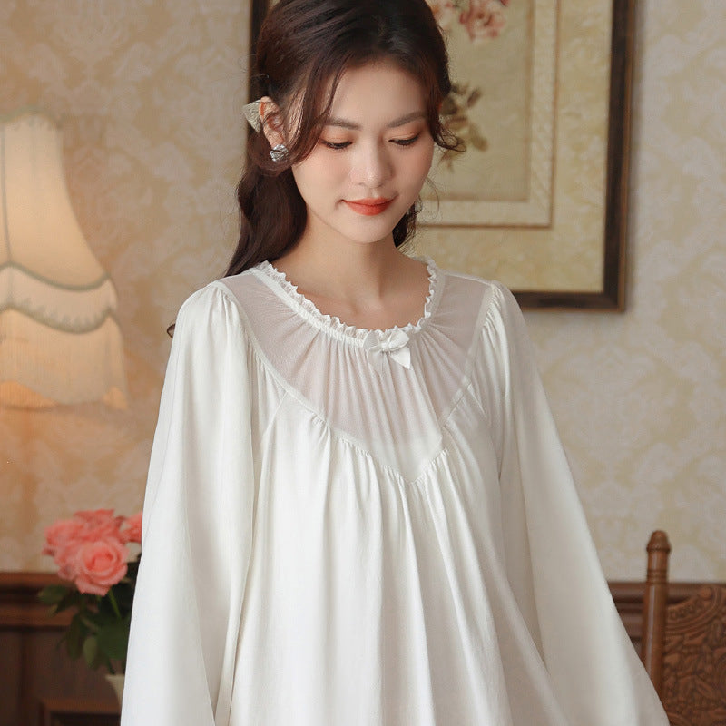 Spring Cotton Court Style French Style Lace Temperament Princess Pajamas Loose