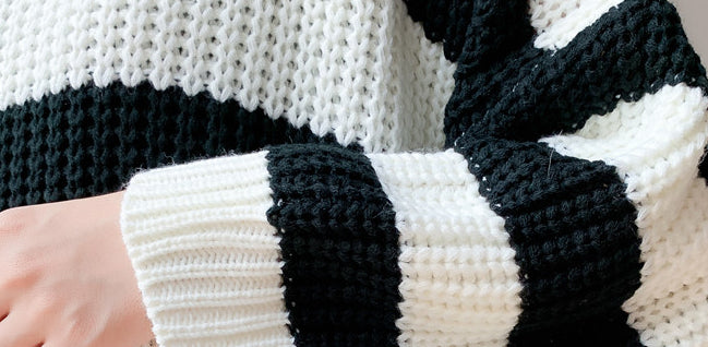 Woolen Skirt Knitwear Loose Striped Long