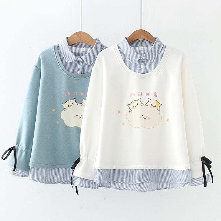 Cloud cat plus fleece sweater