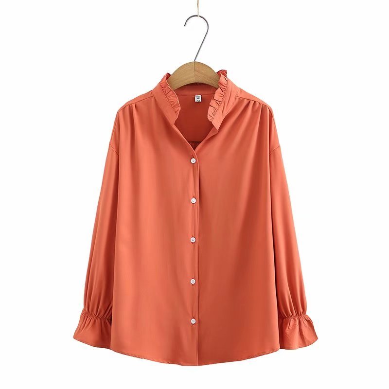 Solid Color Foreign Style Long-sleeved Bottoming Shirt