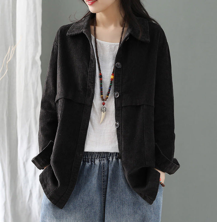 Lässige Cardigan-Jacke aus lockerem Cord