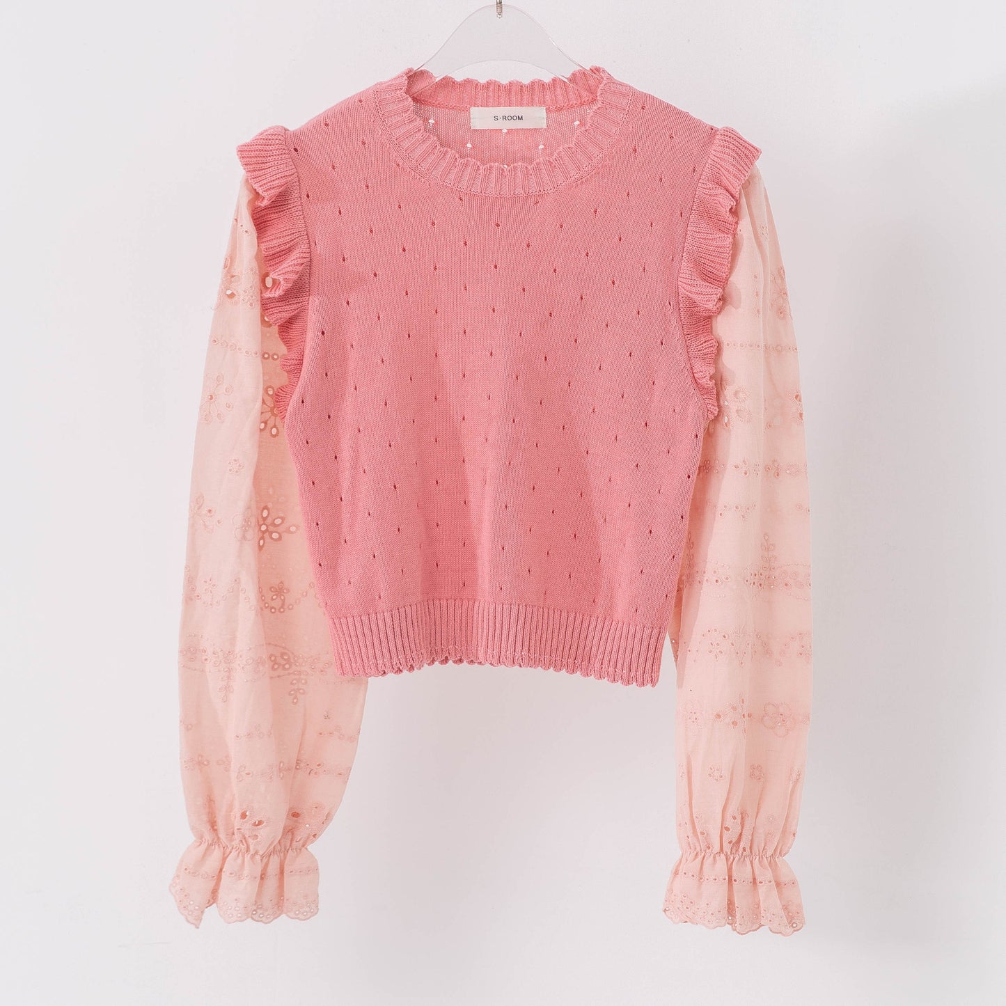 Women's Niche Design Lace Cutout Knitted Sweater