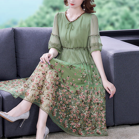 Summer Hangzhou Heavy Silk Silk Dress Female High-end