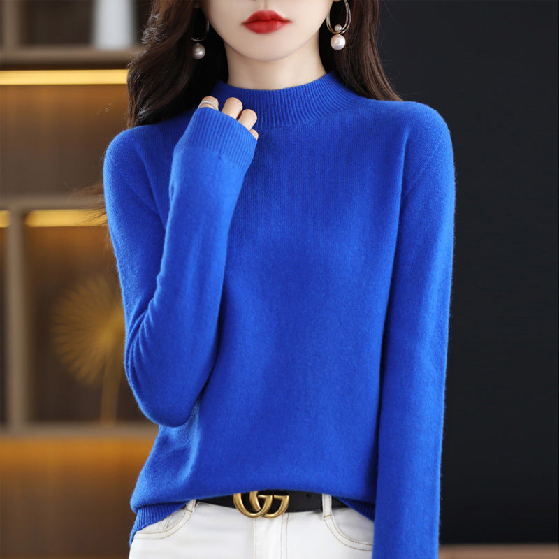 Half-collar Wool Sweater Bottoming Shirt Pullover