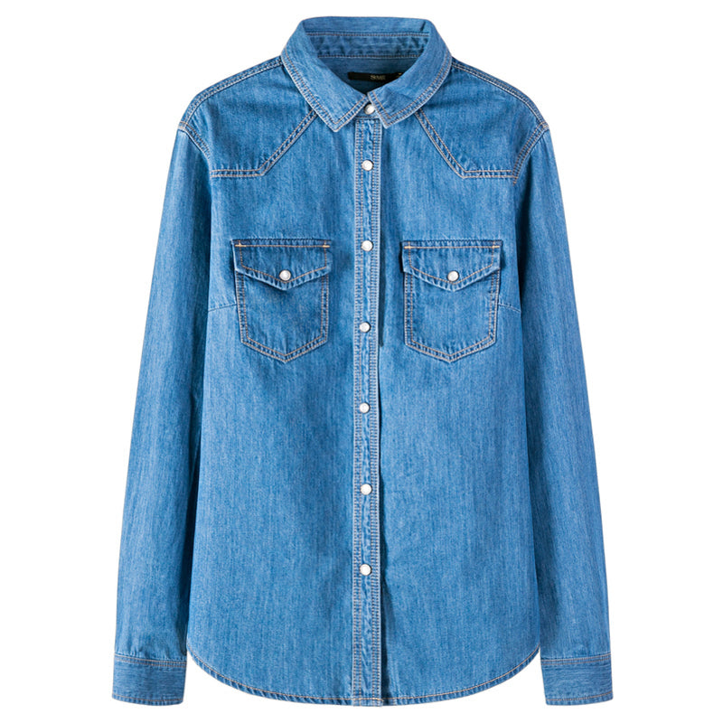 Women's long sleeve denim shirt