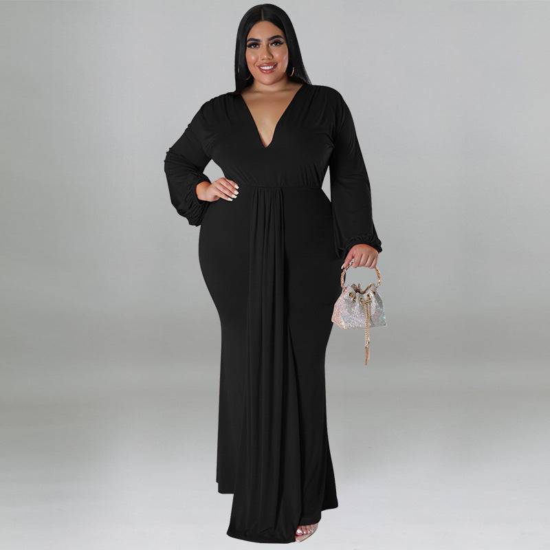 Langärmliges Plisseekleid für Damen