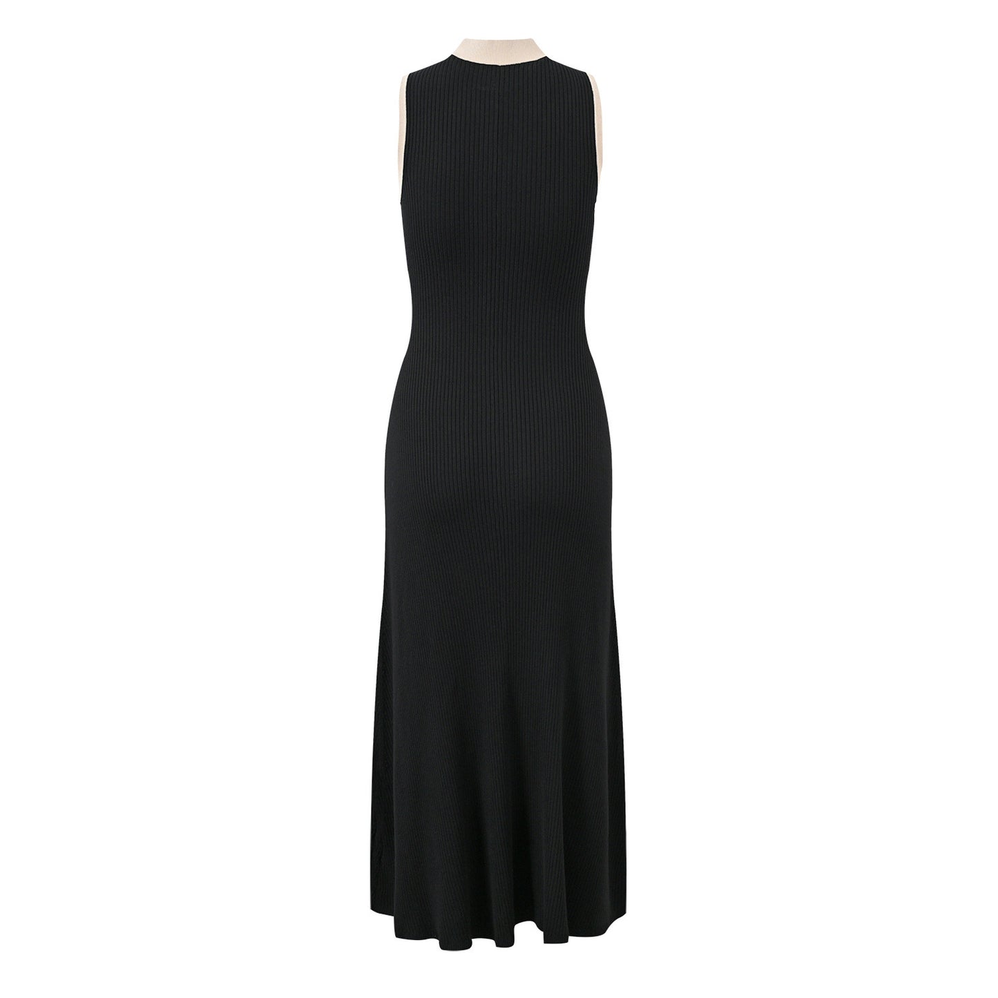 French Style Temperament Elegant V-neck Sleeveless Long Knitted Dress