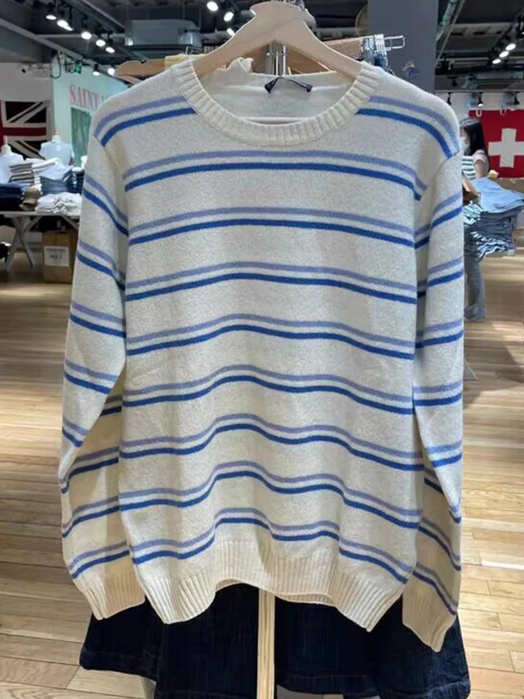 Striped Loose Autumn And Winter Sweet Long Sleeve Knitted