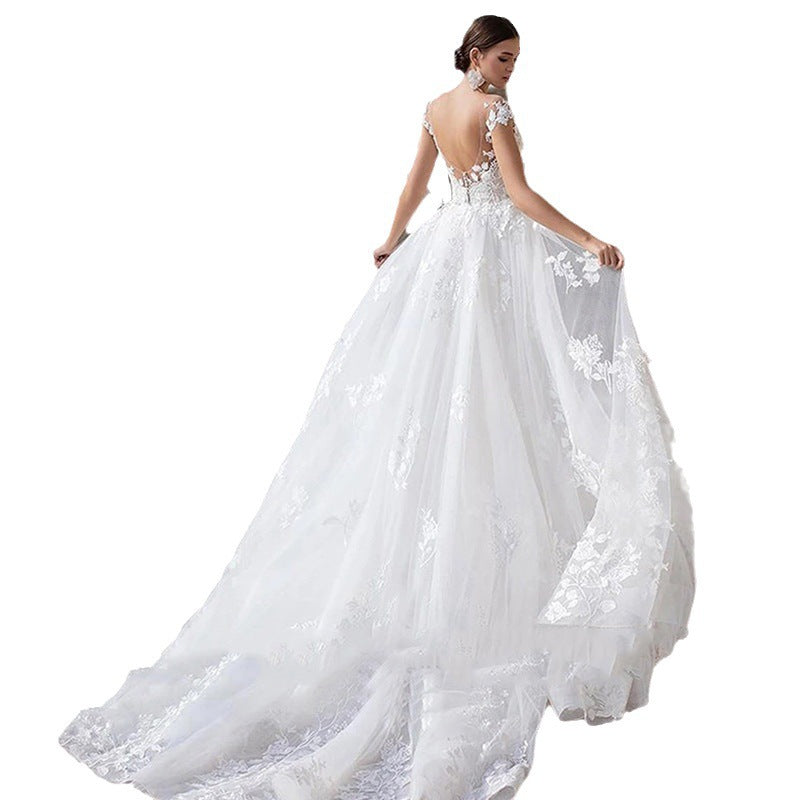 Dream Round Neck Slimming White With Fish Bridal Tail Wedding Dress Two-way Wear Activity Women