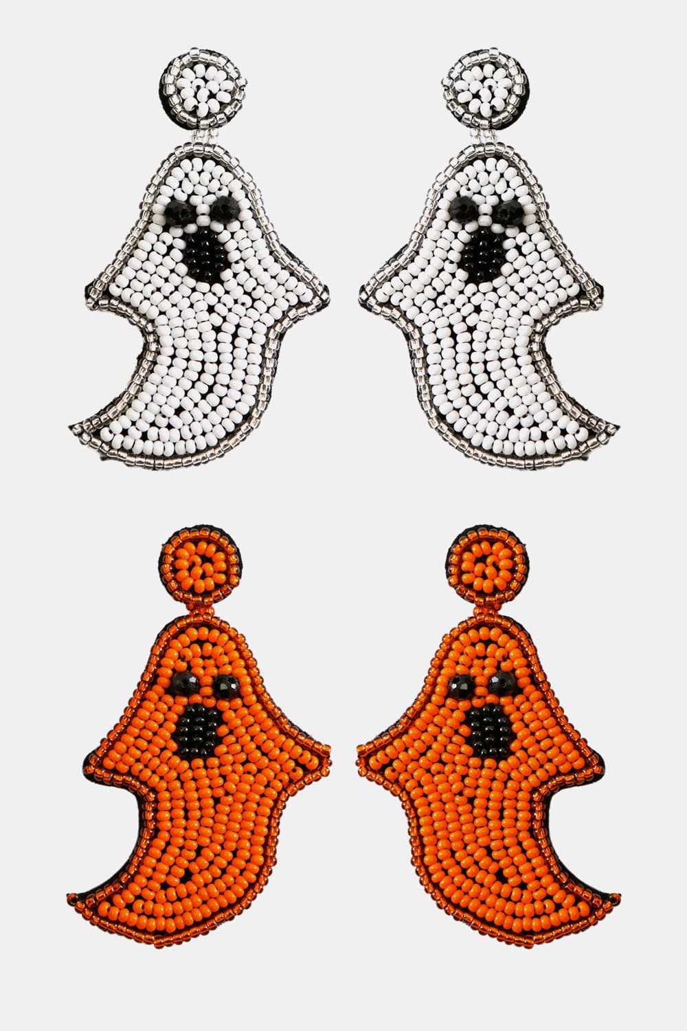 Ghost Shape Beaded Dangle Earrings