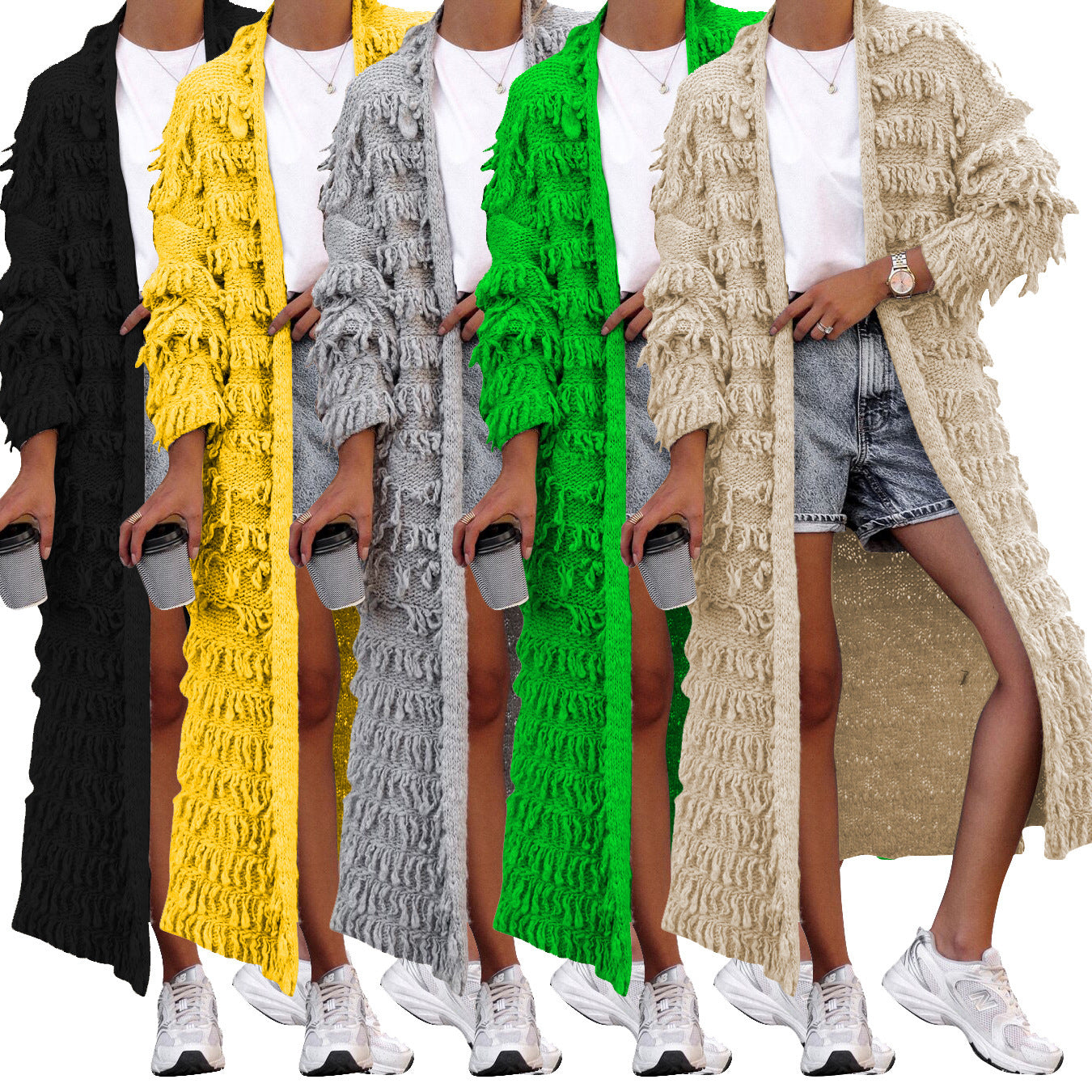 Women's Clothing Tassel Knitted Coat