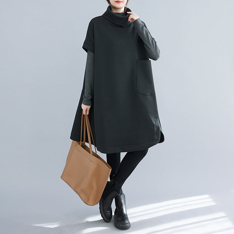 Casual Fashion Loose Mid-length Turtleneck Pullover Dress