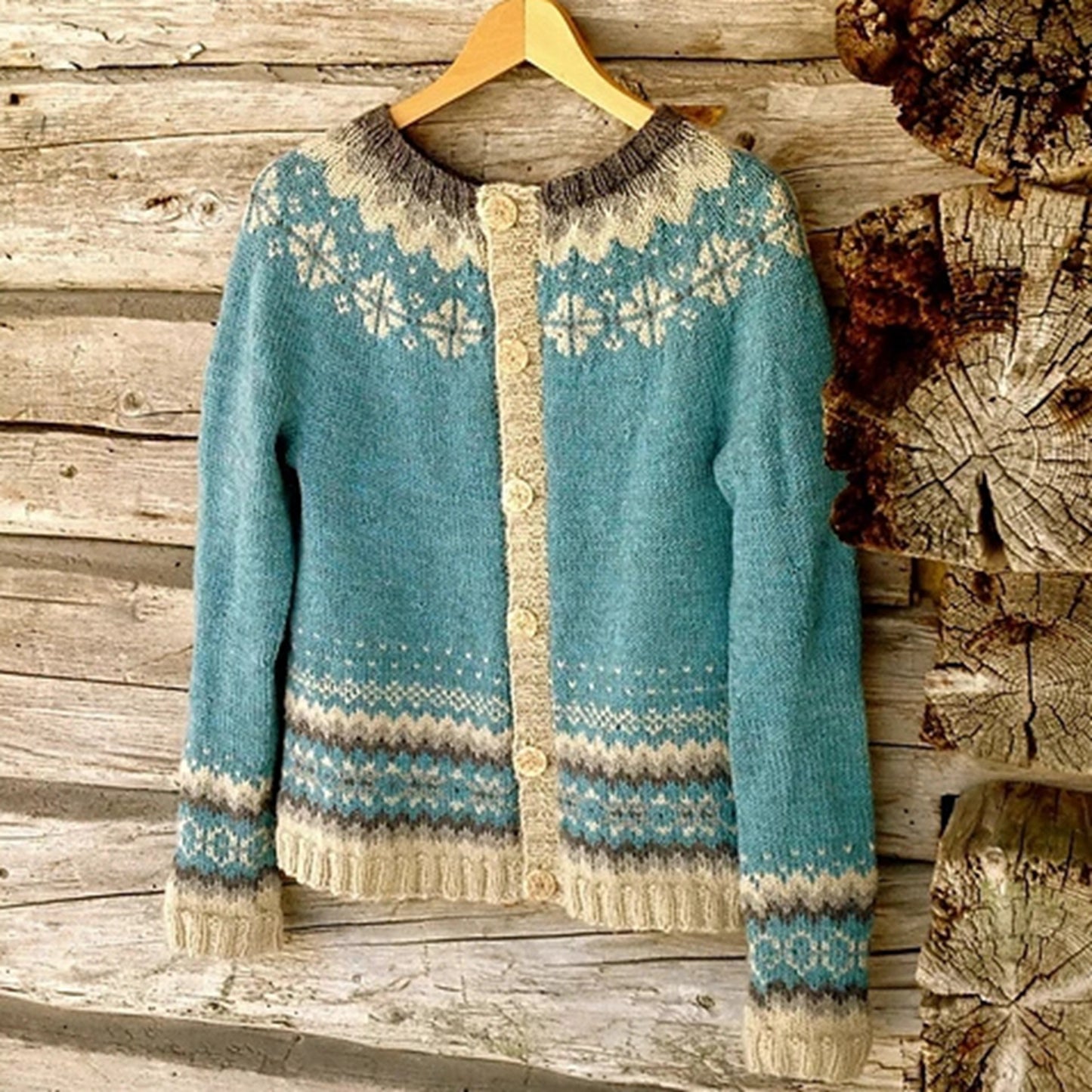 Vintage-Jacquardpullover im europäischen und amerikanischen Nationalstil