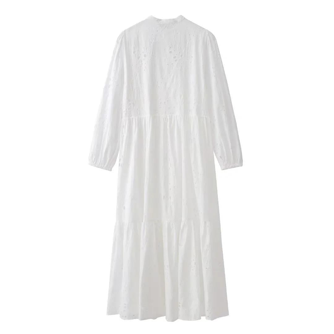 Women's Loose Hollow Embroidery Dress