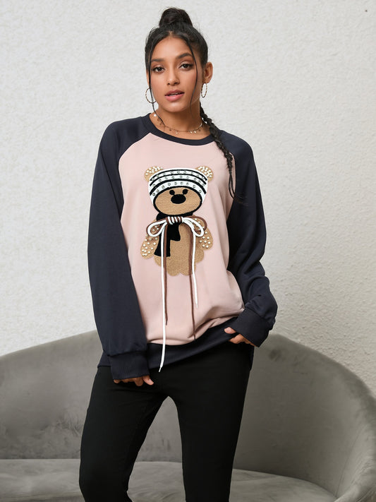 Sweatshirt mit Raglanärmeln und Bärengrafik