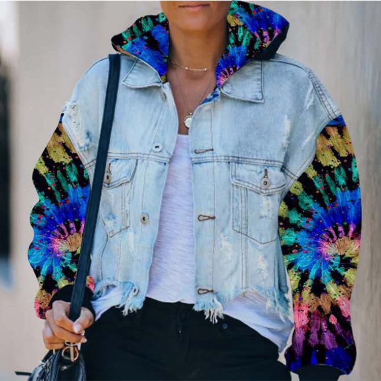 Denim jacket color matching tie-dye