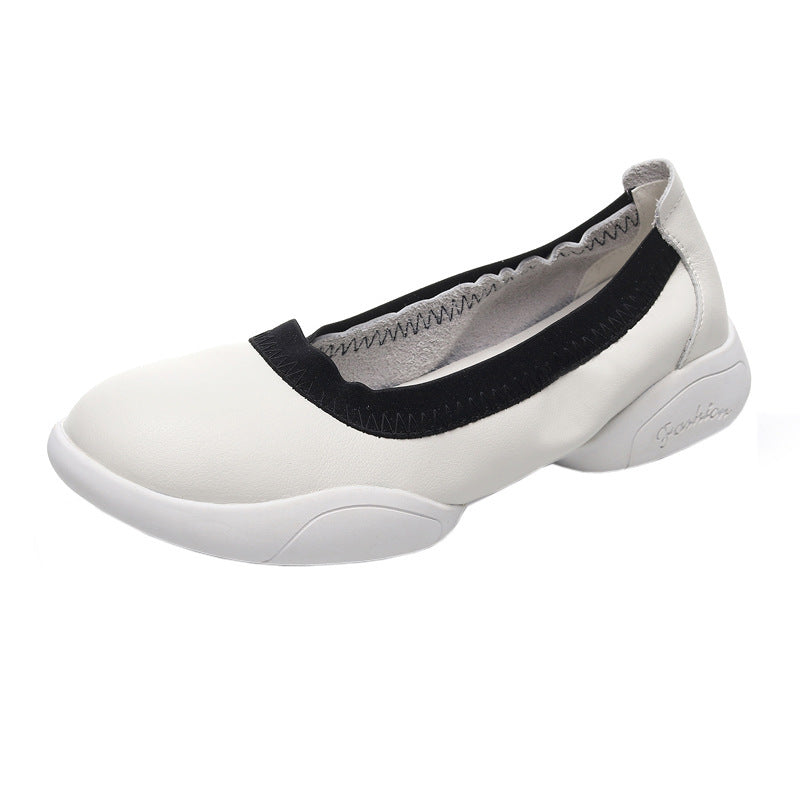 Women's Leather Low-cut Non-slip Soft Bottom Casual Flat Shoes