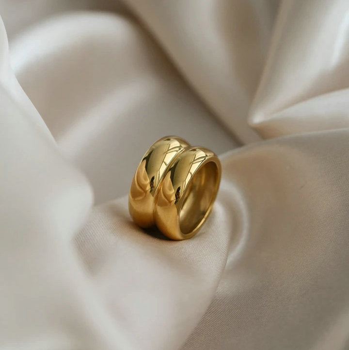 Gold Double Ridge Ring 