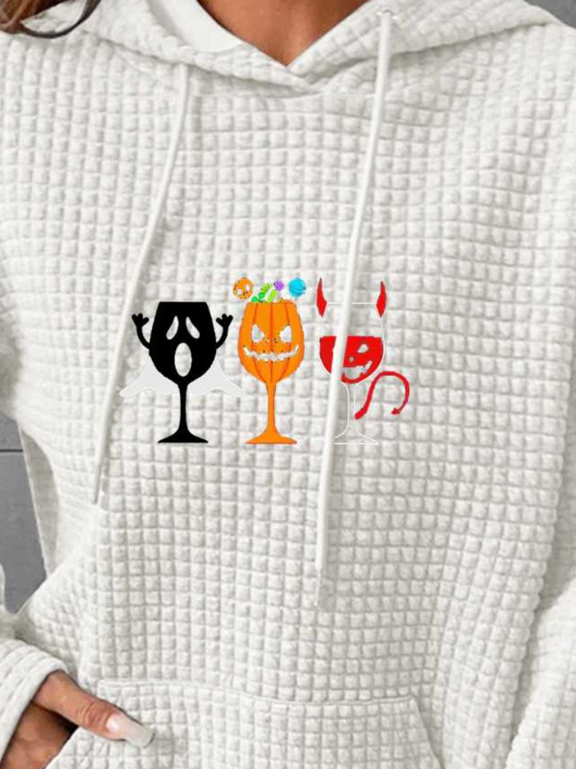 Kapuzenpullover mit Halloween-Grafik und Vordertasche