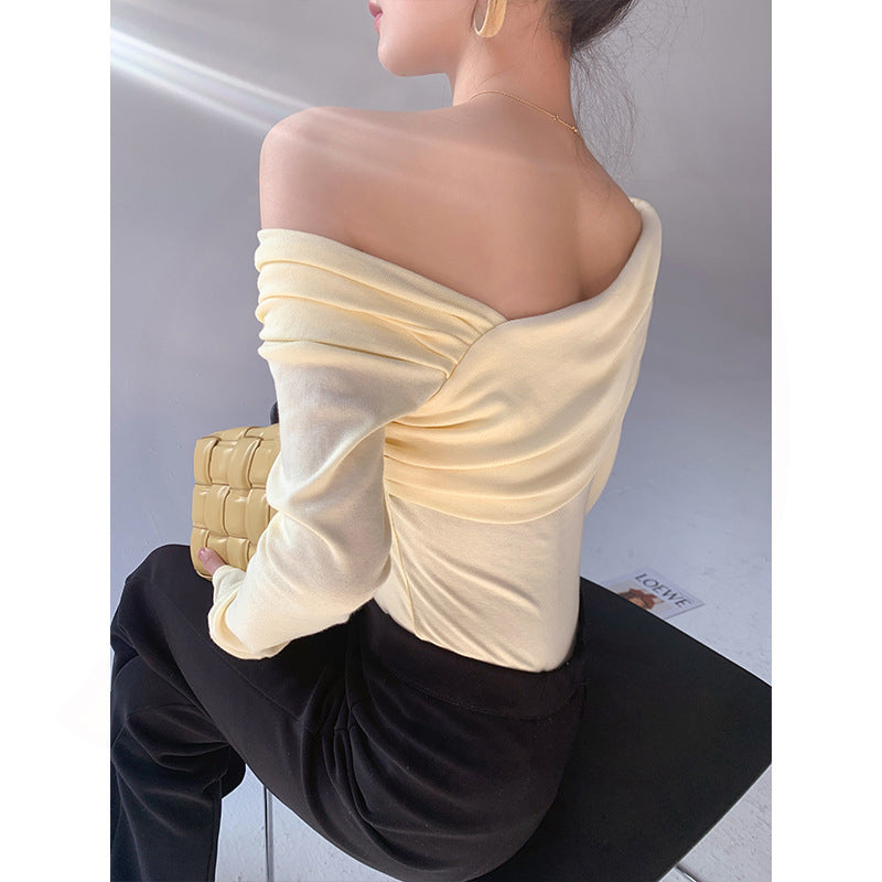 Design Sense Niche Unregelmäßiges, eng anliegendes, kurzes One-Shoulder-Oberteil für den Frühherbst