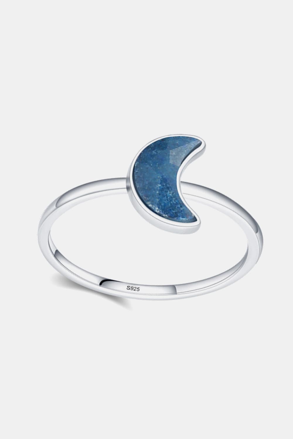 Anillo de aventurina en forma de luna de plata de ley 925