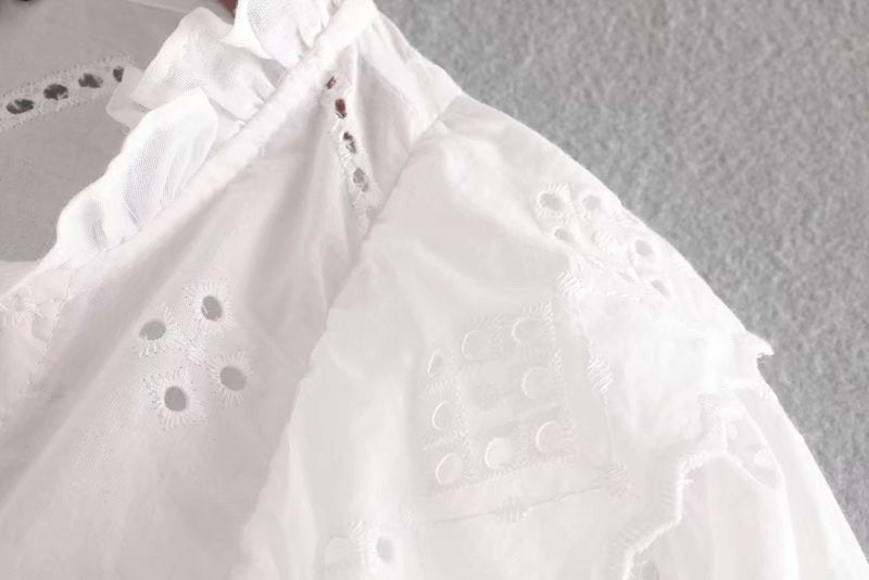 Cut-out embroidery shirt