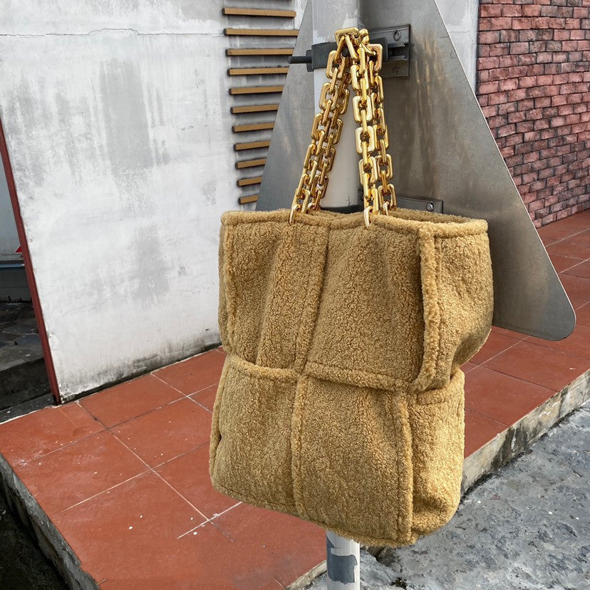 All-match Woolen Woven Single Shoulder Bag