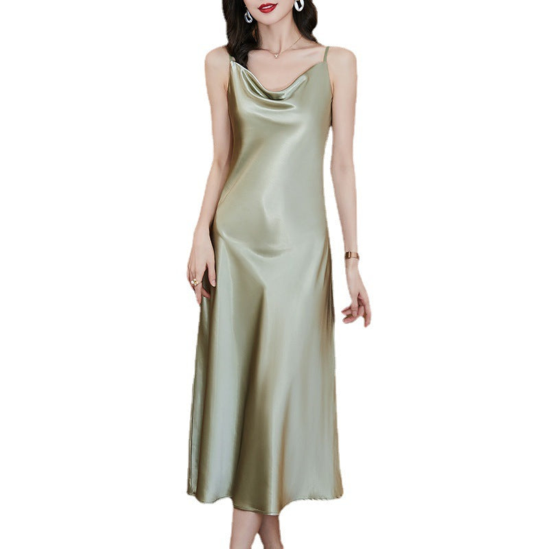 Women's Summer Plus Size Silk Satin Dress