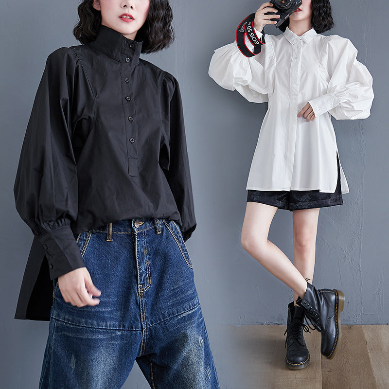 All-Match Fat mm Loose Koreanisches Langarmshirt Damen