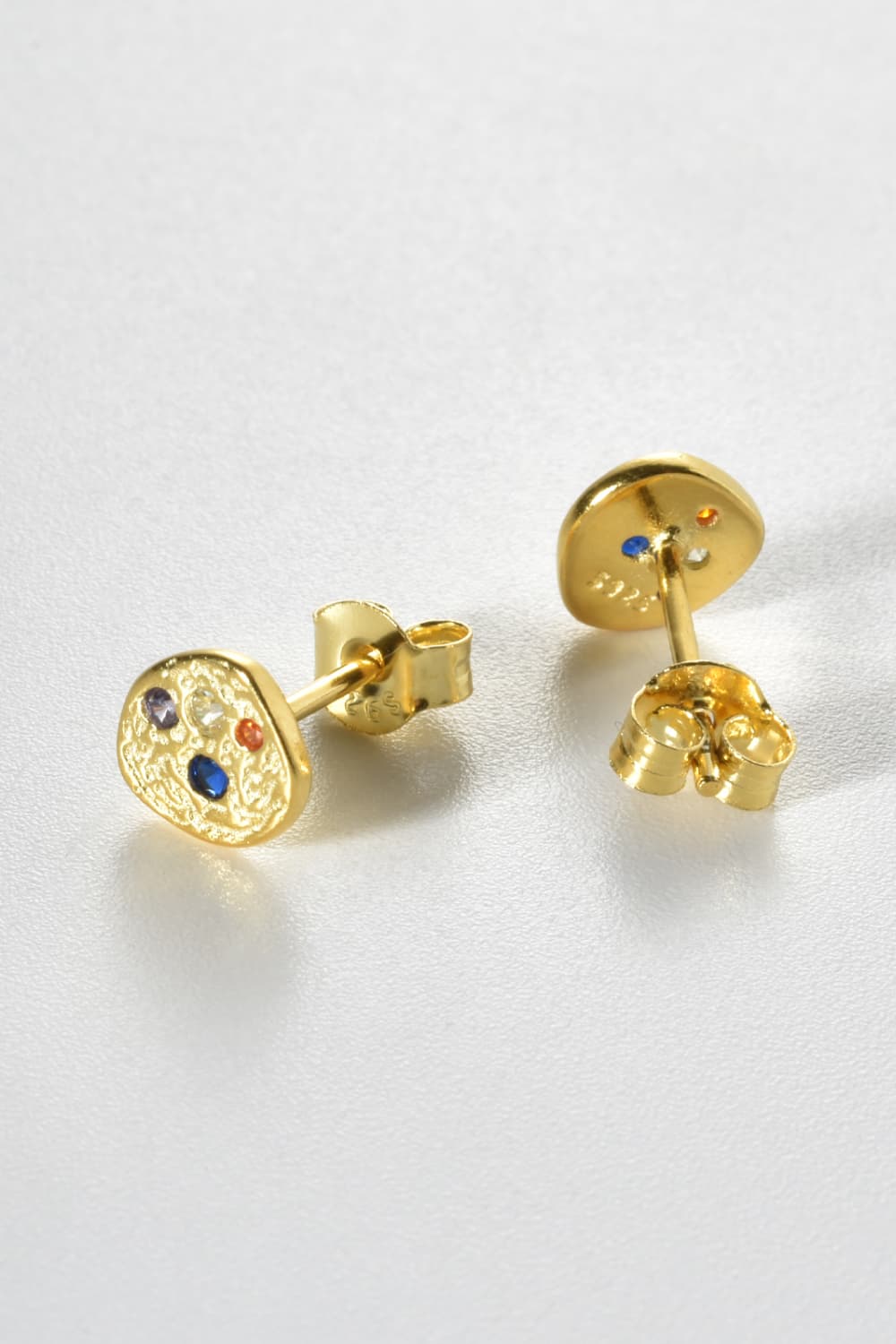 Multicolored Zircon Stud Earrings