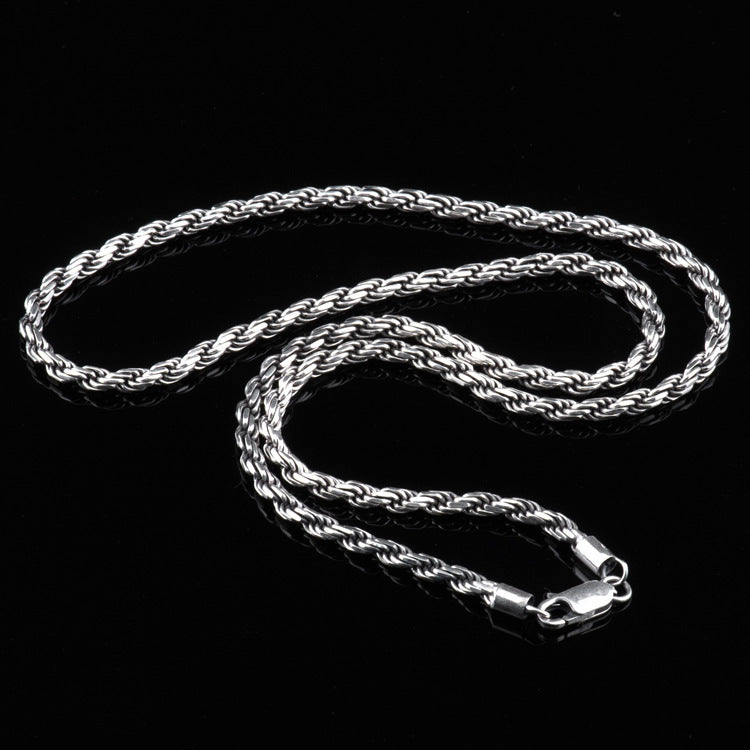 Collar de plata de ley 925 con cadena de serpiente de 23,6"