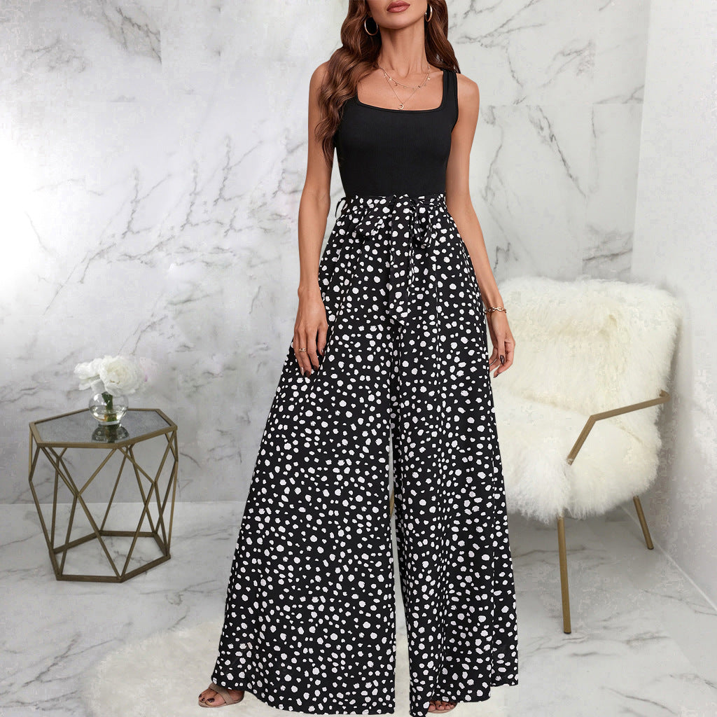 Schlankmachende Hose mit farbigen Polka-Dots für Damen